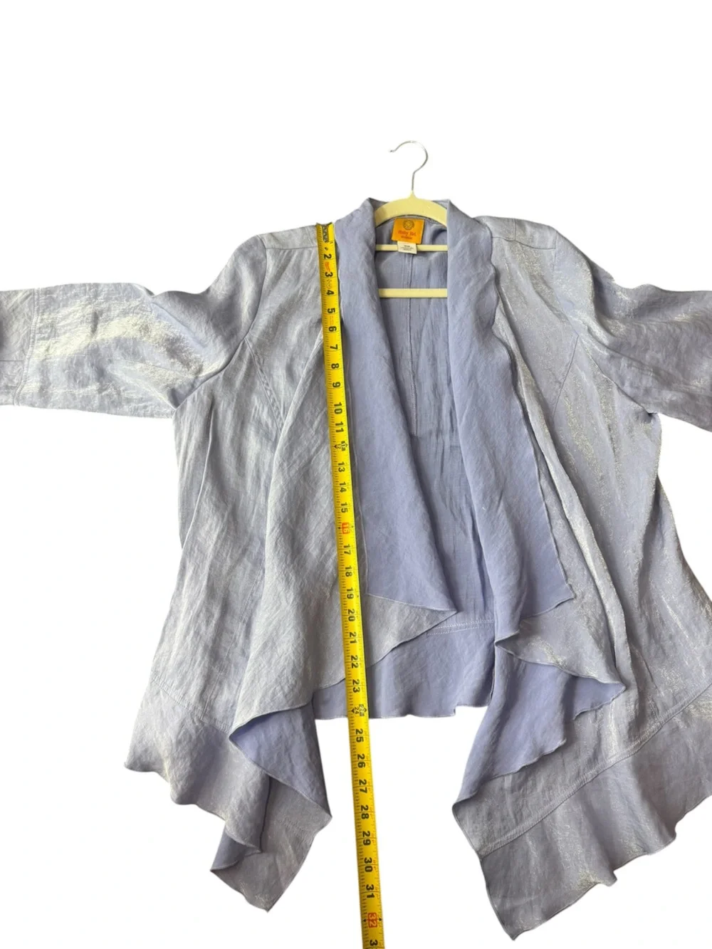 Ruby Rd Purple Shimmer Open Front Draped Cardigan Jacket 16W Plus